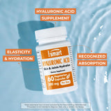 Supersmart - Hyaluronic Acid Supplement 300mg per Day (Sodium Hyaluronate) - High Molecular Weight 1.2 Million Daltons | Non-GMO & Gluten Free - 60 Vegetarian Capsules