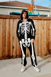 Tipsy Elves Halloween Skeleton Costume for Men - Comfy Easy Adult Onesie Jumpsuit - Front and Back Print with Zip Up Mask - Men's White Skeleton Jumpsuit Halloween Costume Size Large