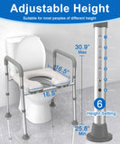 HOMLAND Raised Toilet Seat with Handles, Toilet Seat Riser for Seniors with Adjustable Height & Width, FSA/HSA Eligible 400lb Handicap Elevated Toilet Seat for Elderly, Pregnant, Fit Any Toilet