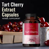 HERBAMAMA Tart Cherry Extract Capsules - Tart Cherry Extract Supplement -Nutritional Tart Cherry Capsules - Non-GMO 7000 mg, 250 Caps