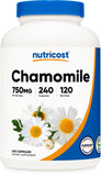 Nutricost Chamomile 750mg, 240 Vegetarian Capsules, 120 Servings - Non-GMO, Gluten Free