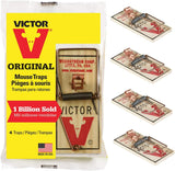 VICTOR Metal Pedal Mouse Trap, Disposable Reusable Mouse Traps, 4 PACK.