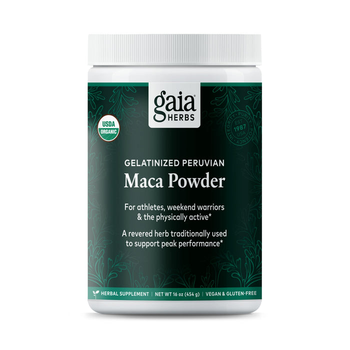 Gaia Herbs Maca Powder - Natural Energy Supplement - Supports and Maintains Healthy Energy and Stamina - Made with USDA Certified Organic Maca Root (Lepidium meyenii) - 16 Oz (138-Day Supply)