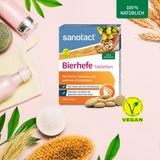 sanotact Bierhefe Tabletten (400 Tabletten) • 100% natürliche Bierhefe vegan • Mit Biotin für schöne Haare & gesunde Haut • 6 B-Vitaminen • Auch für Hunde geeignet • Hefetabletten