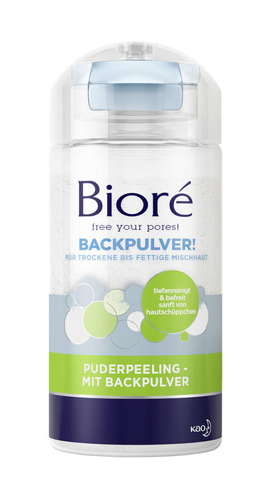 Biore Deep Cleansing Powder Scrub - 2 x 125g - With Baking Soda - pH Neutral Cleansing - Ideal for Dry to Oily Combination Skin - Dermatologically Tested