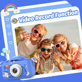 Goopow Kids Selfie Camera Toys for Girls Age 3-9, Digital Video Camera Toy with Protective Cover,Christmas Birthday Festival Gifts for 3-9 Year Old Girls Boys- 32GB SD Card Included (Blue-Dog)