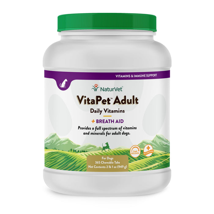 NaturVet Vita Pet Adult Plus Breath Aid Tablets -Time Release 365 ct