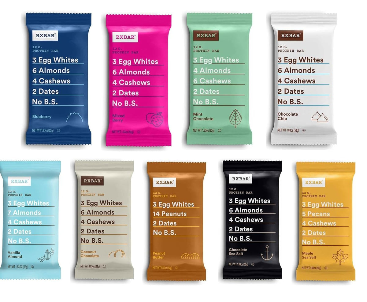 Generic RX-BAR Assorted Variety Pack, Protein Bar, Gluten Free, High P
