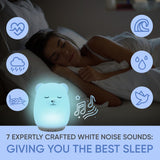 Mindfulness 'Breathing Bear' | 4-7-8 Guided Visual Meditation Breathing Light | 3 in 1 Device with Night Light & Noise Machine for ADHD Anxiety Stress Relief Sleep - Gift Kid Adult Women Men (Bear)