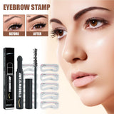 1PCS Eyebrow Stamp, Eyebrow Stamp Stencil Kit, Eye Brow Powder, Waterproof, Long Lasting, Brow Stencil Kit for Beginners, Dark Grey