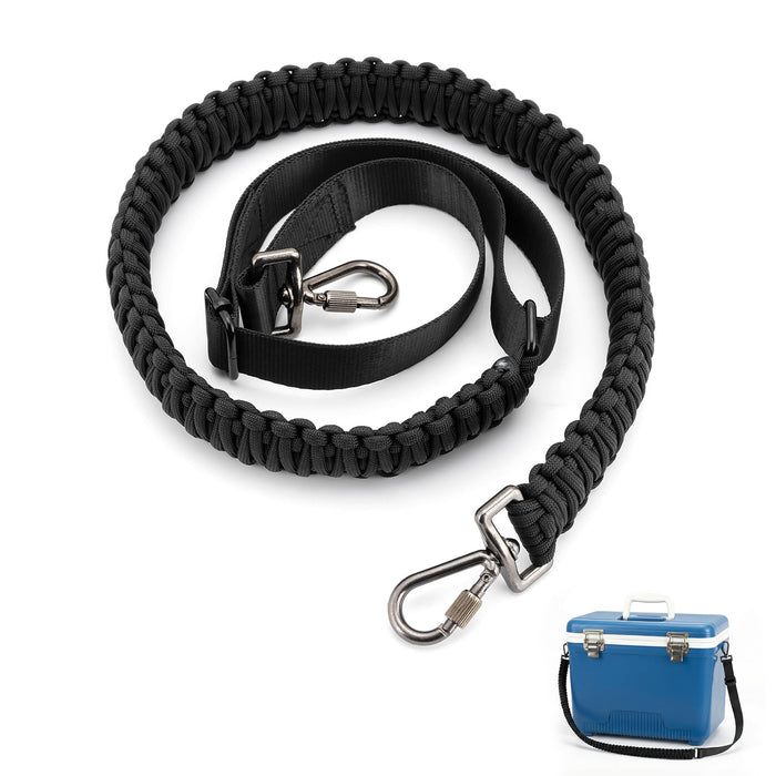 Paracord Strap Compatible with Engel Cooler, 2-Point Paracord Sling, with Metal Clips and Swivels, Adjustable Length, Long-Lasting Comfort for Extended Wear, Ideal for Outdoor and Camping, Black