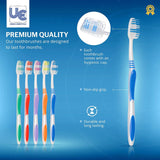 Urban Essentials Bulk Toothbrush Package with Covers | Premium Quality Individually Wrapped Colorful Tooth Brush Pack | Extra Soft Toothbrush Having Hygienic Cap with Ergonomic Handle (250 Pack)