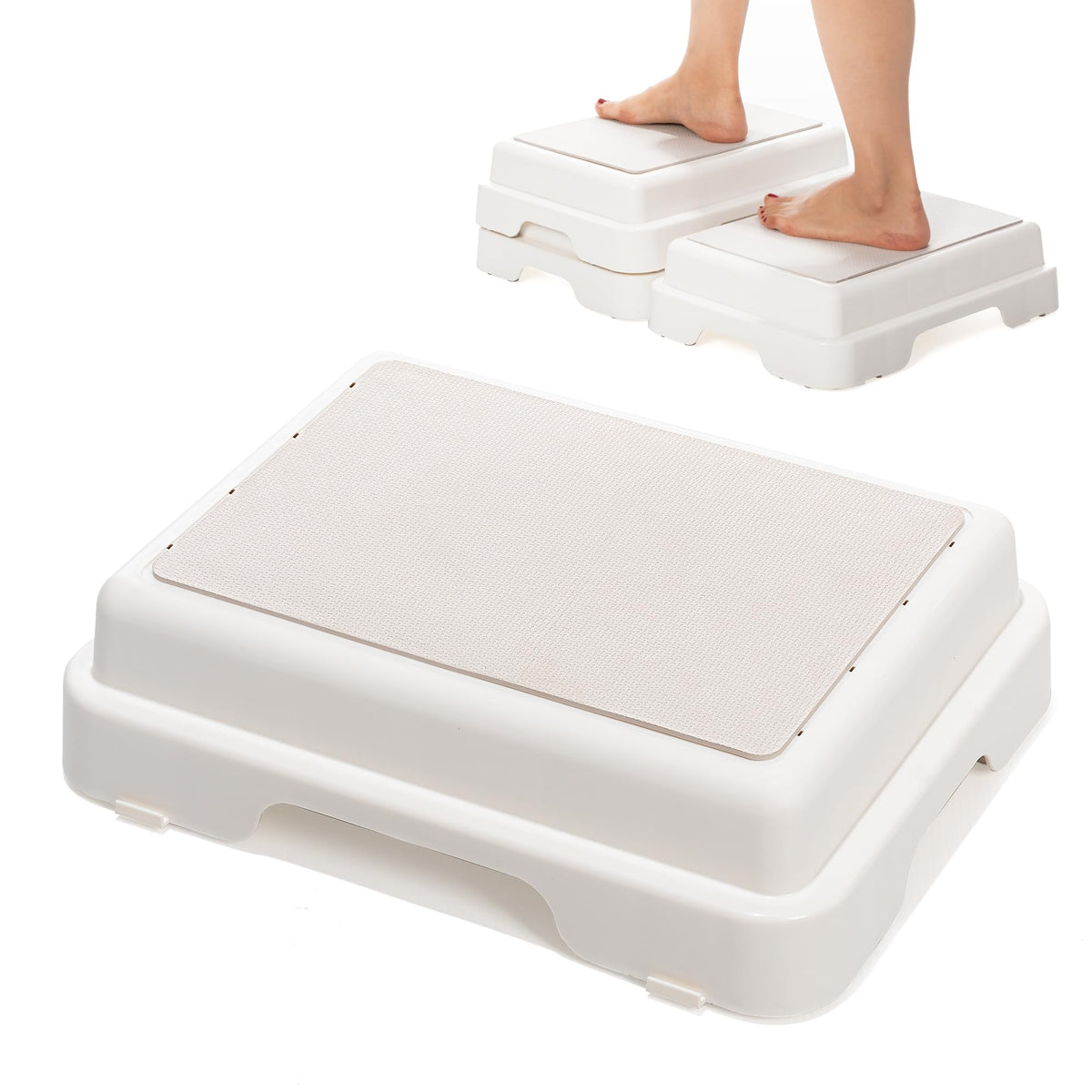 Shower Bath Step Stackable Bathtub Non Slip Safety Step Stool, Indoor/