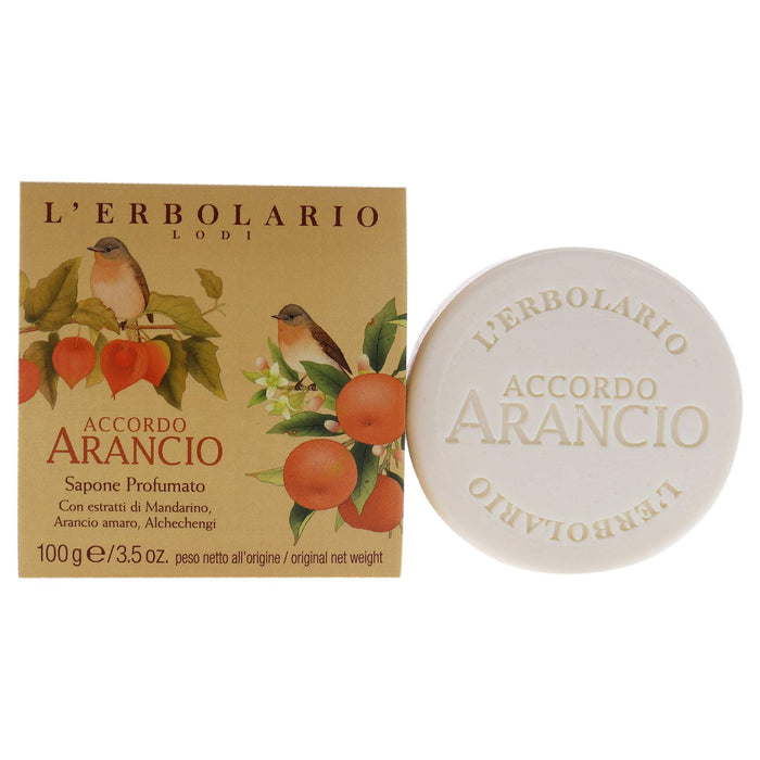 L'Erbolario Accordo Arancio Perfumed Soap - Enriched With All Natural Ingredients And Aromatic Fragrances - Cleanses And Moisturizes Skin - Long Lasting And Creates A Rich, Creamy Lather - 3.5 Oz