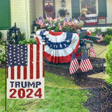 2024 Donald Trump Garden Flags for Outside 12x18 Double Sided Burlap, Retro style American President Election Yard Lawn Outdoor Decoration Banner Small Sign Trump 2024 Flag DF551