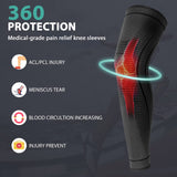 Ruilaibao 2 Pack Full Leg Compression Sleeves, Long Knee Brace Support for ACL,PCL, Meniscus Tear, Arthritis, Tendinitis,Men And Women (Black, X-Large)