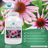 Nature's Lab Echinacea 760mg Dietary Supplement - Powerful All Natural Immune System Support - Non-GMO, Gluten Free - 100 Capsules (50 Day Supply)