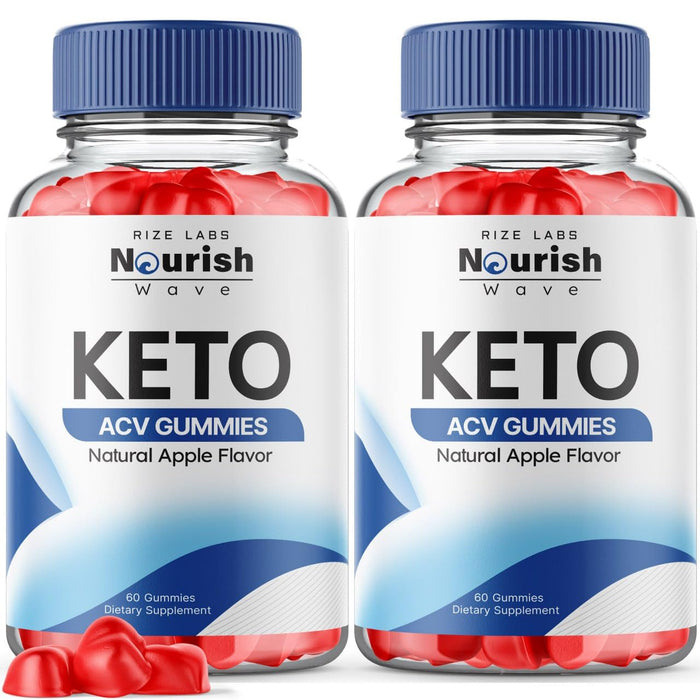 (2 Pack) Nourish Wave Keto ACV Gummies Advanced Weight Loss, Official - Nourish Wave Keto Gummies, Nourish Wave Keto Reviews, ACV + Keto for Improved Digestion Stamina Gomitas (120 Gummies)