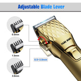 FADEKING® Professional Hair Clippers for Men - Cordless Barber Clippers for Hair Cutting, Rechargeable Hair Beard Trimmer with LED Display & Quality Travel Storage Case (Gold)