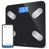 Greater Goods Digital Body Composition Black Scale, Calculates Weight, BMI, Body Fat, Muscle Mass, and Water Weight, Designed in St. Louis, in-House App for Android and iPhone (Black)