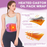 Electronic Heating Castor Oil Pack, Reusable Castor Oil Wrap Set for Waist, Neck & Breast, Assist Absorb Organic Castor Oil for Body, Perfect for Relief Menstrual Pain, Liver Detox and Inflammation
