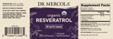 Dr. Mercola Organic Resveratrol Dietary Supplement, 100mg per Capsule, 30 Servings (30 Capsules), Non GMO, Gluten Free, Soy Free, USDA Organic