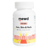 MEWD Teen and Kids Hair, Skin+Nails Daily Multivitamin Gummy Strengthener Formula - Chewable Vitamin Supplements with Biotin,Zinc,Vitamins A, B, & D3 for Girls & Boys, 60, Made in USA