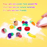 Magic Water Elf Toy Kit, Aqua Fairy Water Gel Kit with 20 Magic Gels, 10 Fruit & Vegetable Molds. Christmas Gifts, Birthday Gifts, Party Favors, Arts & Crafts DIY STEM Kits for Kids (20 Colors)