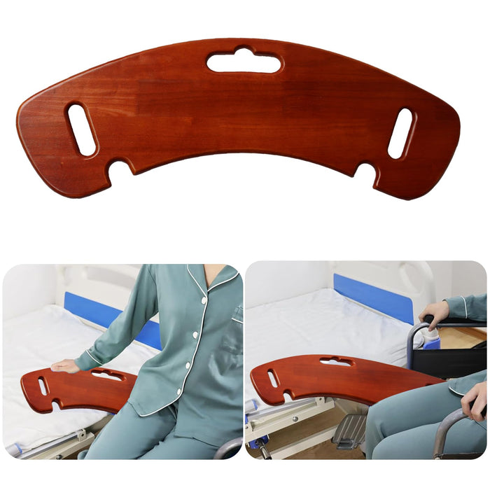 Transfer Board, 31" Heavy Duty Wooden Slide Board for Patient, Elderly, Disabled, Supports 440 Pounds for Transferring to Wheelchair, Chair, Bed, Toilet, Car
