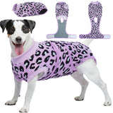 Kuoser Dog Surgery Suit Female Spay Onesie for Dogs, Soft Dog Recovery Suit Male for Neuter, Pet Leopard Printed Surgery Shirt Dog Body Suits After Surgery Wear, Dog Cone Alternative Surgical Onesies