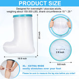 VESKIMER Extra Wide - 100% Waterproof Leg Cast Cover for Shower Adult, Reusable Shower Boot Cover Watertight Foot Protector - Perfect Fit for Leg Foot Ankle and No Mark on Skin