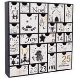 Juegoal Black Advent Calendar, 11.8 Inch Christmas Wooden Advent Calendar with 25 Large Drawers, Christmas Countdown Calendar 2024, Premium Wood Hand Painted Refillable Advent Cute Holiday Decoration