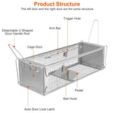 KOCASO Humane Rat Trap, Large 2-Door Mouse Trap That Work for Indoor Home and Outdoor, Catch and Release Live Animal Trap Cage for Squirrel Mice Gopher Vole Chipmunk Raccoon Rodent Groundhog Rabbit