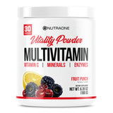 NutraOne Vitality Vitamin Powder Powdered Vitamin and Mineral Supplement (Fruit Punch - 30 Servings)