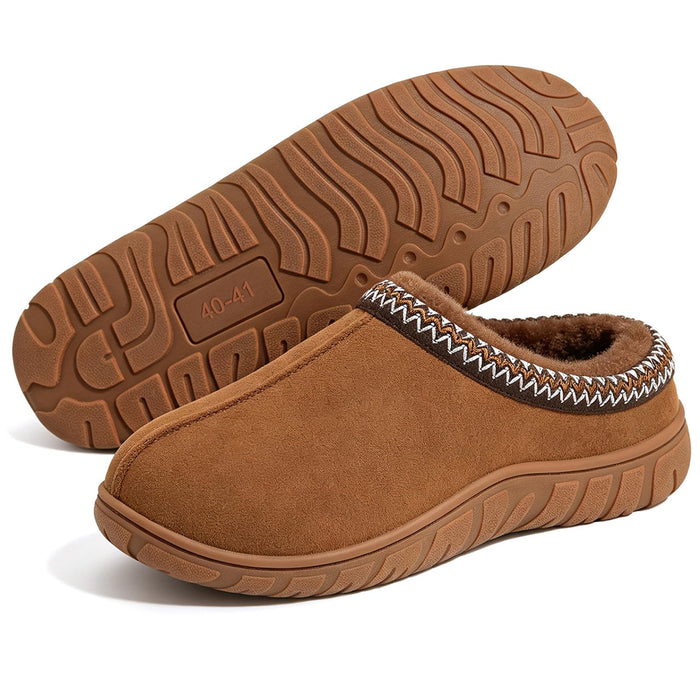 Litfun Men's Memory Foam Fuzzy Slippers Indoor Outdoor Winter House Shoes