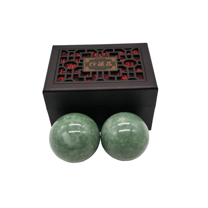 BCQLI 2" Greenish Stone Baoding Balls,Hand Exercise Tool