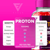 FYVUS Proton Keto ACV Gummies Advanced Weight Loss, Proton Protein Keto+ ACV Gummies Apple Cider Vinegar Folate Vitamin Supplement 1000MG, Proton Keto Gummies Keto+ACV Folic Acid (120 Gummies(2 Pack)