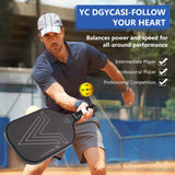 YC DGYCASI 16mm Pickleball Paddles Professional, 2023 USAPA Approved, Carbon Fiber Surface (CFS), Polypropylene Lightweight Honeycomb Core, with Cover Case Black