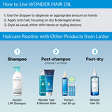 LA'DOR Wonder Hair Oil Anti Frizz Leave-In Lightweight Protein Coditioner - Squalane Argan Avocado Oil for Dry Static Damaged Bleached Hair Defrizz Heat Protectant Treatment 3.3 Fl Oz LADOR Korean