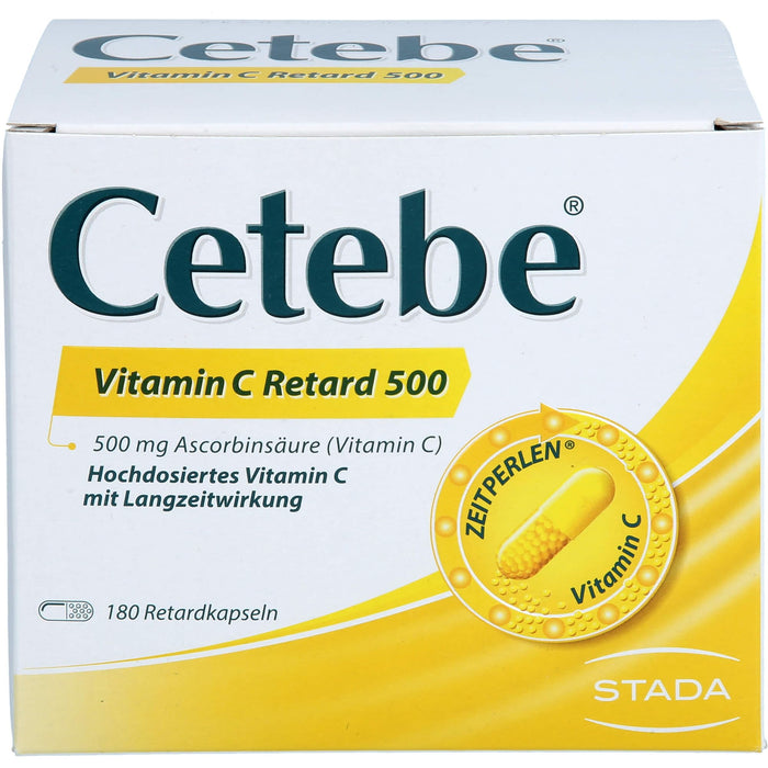 Cetebe Vitamin C Retard 500 - medicine with high-dose vitamin C with long-term effect - 1 x 180 retard capsules