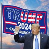 Trump 2024 Take America Back Flags 3x5 Outdoor Made in USA-Double Sided 3 Ply Heavy Duty Trump Blue Flags Banner for Outside with 2 Brass Grommets UV protection Fade Resistant for Indoor Outdoor