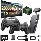 Upgrade Wireless Retro Game Console Stick, ZeroStory Retro Video Game Console Stick Built in 20000+ Games with 15 Emulators, 4K HDMI Output with 2 2.4G Wireless Controllers (Memory Card 128 GB)