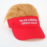 KAABEE Trump Hat 2024 Make America Great Again MAGA Hat Baseball Cap with Wig Hair Embroidered Adjustable