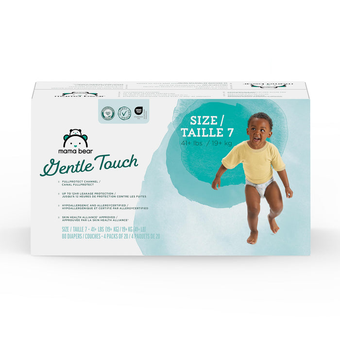 Amazon Brand - Mama Bear Gentle Touch Diapers, Size 7, 80 Count (4 packs of 20)