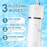 GENKENT Portable Water Flosser Cordless for Teeth Cleaning, Dental Oral Irrigator Telescopic Water Tank with Travel Bag (White)