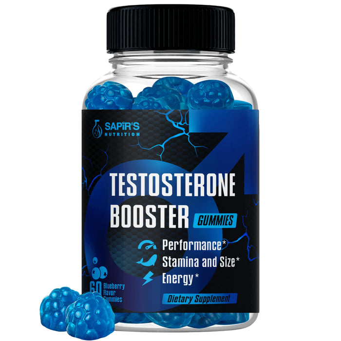 Testosterone Booster Gummies, Male Enhancing Supplement, Enlargement Gummies for Men , Male Enhancement Chews Energy, Strength, Stamina, Endurance, Performance, Natural Blue Berry Chews