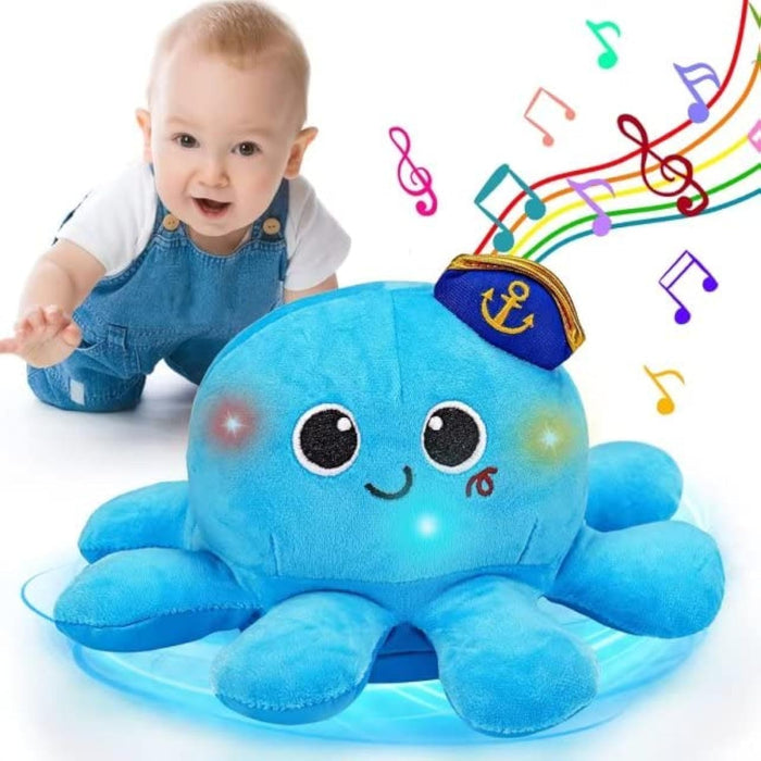 Tsomtto Musical Toys Plush Octopus Crawling & Walking Musical Toy Light Up Voice Control Dancing Toys Boys Girls Tummy Time Toys Toddler Boy Birthday Christmas First Shower Gifts