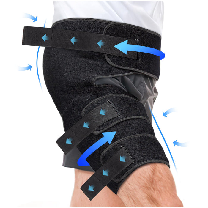 Hiball Adjustable Hip & Thigh Brace for Sciatica Pain Relief - Groin & Hamstring Medical Compression Sleeve Stabilizer for Men and Women, Buttock Support Wrap with Six Nylon Buckle Pressure Strips