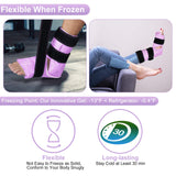 Relief Expert Ankle Foot Ice Pack Wrap for Injuries Reusable Gel Cold Pack with Cold Compression Therapy, Instant Pain Relief for Achilles Tendonitis, Plantar Fasciitis, Heel - Soft Plush Lining Pink