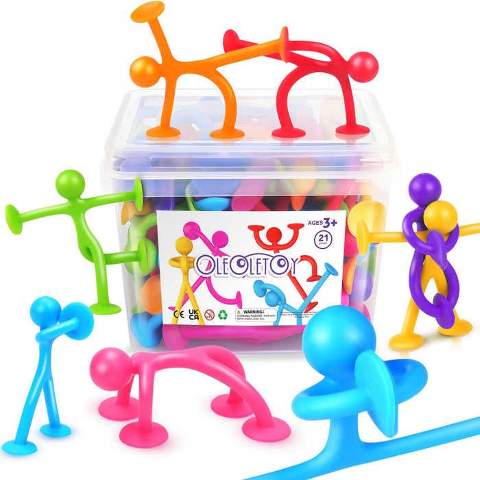 OleOletOy Suction Fidget Toys for Kids: 21 Pack Stretchy Sensory Toys